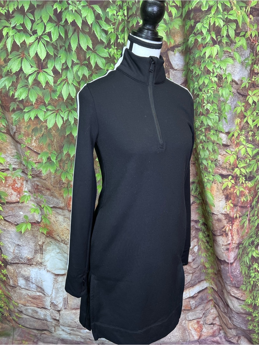 ATHLETA Black Side Zip Athleisure Performance Long Sleeve Dress, XXS - Picture 11 of 13